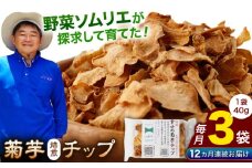 【全12回定期便】【数量限定】菊芋 焙煎 チップ 120g (40g×3パック)【グリーンファーム矢部】 [YDC010]