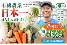 【全2回定期便】オーガニック 野菜 セット 8種 旬の野菜 有機栽培 オーガニック 山都町【株式会社 肥後やまと】 [YAF027]