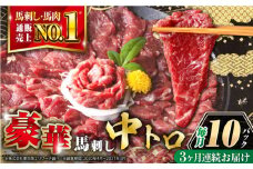 【全3回定期便】【熊本肥育】熊本ならでは！霜降り馬刺しをたっぷり楽しむセット 500g 【株式会社 利他フーズ】 [YBX041]
