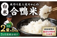 【先行予約】【11月より順次発送】【全3回定期便】令和7年産 米作り名人完ちゃんの合鴨米 白米 10kg 栽培期間中農薬化学肥料不使用 [YCT007]