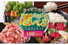 【あとから選べる】山都町ふるさとギフト 100万円分 米 牛肉 有機野菜 あか牛 馬刺し 定期便 山都 [YZX008]