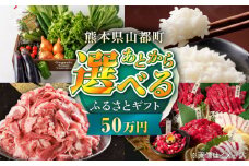【あとから選べる】山都町ふるさとギフト 50万円分 米 牛肉 有機野菜 あか牛 馬刺し 定期便 山都 [YZX007]