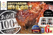 【全6回定期便】くまモンあか牛ハンバーグセット 120g×6個【有限会社 三協畜産】 [YCG183]