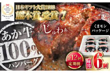 【全12回定期便】くまモンあか牛ハンバーグセット 120g×6個【有限会社 三協畜産】 [YCG184]