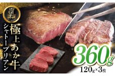 【GI認証】くまもとあか牛シャトーブリアン 120g×3枚　【有限会社 三協畜産】 [YCG129]