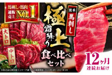 【全12回定期便】国産 馬刺し 計約500g ( 大トロ 約200g 霜降り中トロ 約300g ) 専用醤油付き 熊本 霜降り 中トロ 熊本県産 冷凍 馬肉 馬刺 ヘルシー 真空 パック 極上 小分け【株式会社 利他フーズ】 [YBX057]