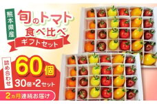 【全2回定期便】【期間限定】熊本県産 減農薬栽培 トマト ミディトマト 詰め合わせ 30個×2セット 計60個 食べ比べ ギフトセット 産地直送【矢仁田農園】 [YDE015]