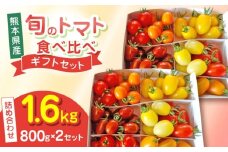 【期間限定】熊本県産 減農薬栽培 トマト ミディトマト 詰め合わせ 800g×2セット 計1600g 食べ比べ ギフトセット 産地直送【矢仁田農園】 [YDE017]
