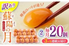 【全3回定期便】【訳あり】【不揃い】熊本県産 蘇陽の月 20個入り ( 10個入り × 2パック ) 山都町 たまご 卵【蘇陽農場】 [YBE038]
