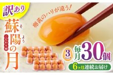 【全6回定期便】【訳あり】【不揃い】熊本県産 蘇陽の月 30個入り ( 10個入り × 3パック ) 山都町 たまご 卵【蘇陽農場】 [YBE043]