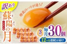 【全12回定期便】【訳あり】【不揃い】熊本県産 蘇陽の月 30個入り ( 10個入り × 3パック ) 山都町 たまご 卵【蘇陽農場】 [YBE044]