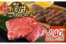 熊本 あか牛 ミニステーキ 約240g（約120g×2枚） 熊本県産 国産 和牛 赤牛 ステーキ【合同会社 たべたせいか】 [YAQ027]