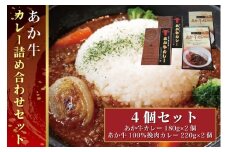 B308-18 あか牛カレー詰め合わせセット（あか牛カレー180g×2、あか牛100％挽肉カレー220g×2）