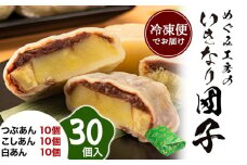 めぐみ工房 いきなり団子 30個 つぶあん こしあん 白あん 各10個《60日以内に出荷予定(土日祝除く)》熊本県 葦北郡 津奈木町 お菓子 スイーツ お茶菓子 お茶請け 冷めてもおいしい さつまいも 芋 餡子 アンコ あんこ ダンゴ