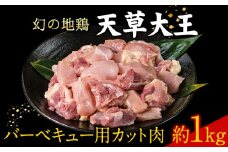 天草大王 バーベキュー用カット肉 1kg 熊本県産 【幻の地鶏】葦北郡 津奈木町 もも肉 むね肉《60日以内に出荷予定(土日祝除く)》