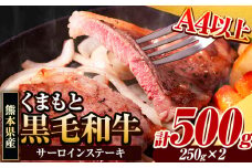 くまもと黒毛和牛 サーロインステーキ 500g (250g×2) 牛肉 冷凍 《30日以内に出荷予定(土日祝除く)》 くまもと黒毛和牛 黒毛和牛 冷凍庫 個別 取分け 小分け 個包装 ステーキ肉 にも サーロインステーキ st-p