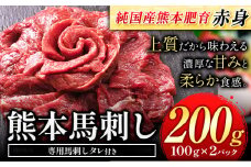馬刺し 赤身 馬刺し 200g 【純 国産 熊本 肥育】 たっぷり タレ付き 生食用 冷凍《60日以内に出荷予定(土日祝除く)》送料無料 国産 絶品 馬肉 肉 ギフト
