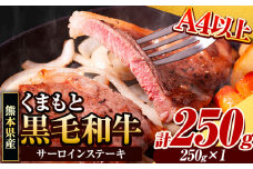 くまもと黒毛和牛 サーロインステーキ 250g (250g×1) 牛肉 冷凍 《30日以内に出荷予定(土日祝除く)》 くまもと黒毛和牛 黒毛和牛 冷凍庫 個別 取分け 小分け 個包装 ステーキ肉 にも サーロインステーキ