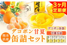 【3ヶ月定期便】デコポン・甘夏缶詰セット計10缶入り 熊本県 葦北郡 津奈木町 あしきた農業協同組合 JAあしきた《お申込み月の翌月より出荷開始》柑橘 デコポン 甘夏 あまなつ フルーツ 果物 缶詰 セット 送料無料 合計30個お届け