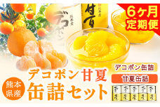 【6ヶ月定期便】デコポン・甘夏缶詰セット計10缶入り 熊本県 葦北郡 津奈木町 あしきた農業協同組合 JAあしきた《お申込み月の翌月より出荷開始》柑橘 デコポン 甘夏 あまなつ フルーツ 果物 缶詰 セット 送料無料 合計60個お届け