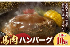 馬肉 ハンバーグ 150g × 10個 桜屋 《30日以内に出荷予定(土日祝除く)》熊本県 葦北郡 津奈木町 肉 馬肉 ハンバーグ 惣菜 小分け 送料無料