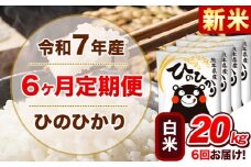 新米 令和7年産 【6ヵ月定期便】 白米 ひのひかり 定期便 20kg 5kg×4袋《お申込み翌月から出荷開始》 熊本県産 精米 ひの 米 こめ ヒノヒカリ コメ お米