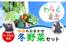 季節のおまかせ『冬』野菜セット 3～8品目程度 わらく農園《11月中旬-2025年1月中旬出荷》熊本県 葦北郡 津奈木町 野菜 野菜セット
