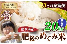 【3ヶ月定期便】無洗米 熊本県産 ブレンド米 肥後のめぐみ米 20kg 熊本県産 ふるさと納税 精米 米 こめ ふるさとのうぜい コメ お米 おこめ《申込月の翌月から出荷開始》