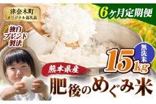 【6ヶ月定期便】無洗米 熊本県産 ブレンド米 肥後のめぐみ米 15kg 熊本県産 ふるさと納税 精米 米 こめ ふるさとのうぜい コメ お米 おこめ《申込月の翌月から出荷開始》