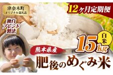 【12ヶ月定期便】白米 熊本県産 ブレンド米 肥後のめぐみ米 15kg 熊本県産 ふるさと納税 精米 米 こめ ふるさとのうぜい コメ お米 おこめ《申込月の翌月から出荷開始》