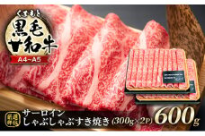 牛肉 厳選部位 A4～A5 くまもと 黒毛和牛 サーロイン しゃぶしゃぶ すき焼き 600g (300g×2p) 肉 お肉 ※配送不可：離島