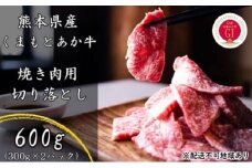 焼肉セット 炭火 牛肉 あか牛 600g 熊本県産 GI認証取得 くまもと 赤牛 熊本 和牛 肥後 焼き肉用 切り落とし 配送不可:離島