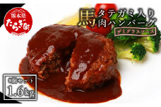 【ハンバーグ】 FN タテガミ 入り 馬肉ハンバーグ デミソース 計1.6kg (200g×8個セット) 個包装 馬肉 ハンバーグ冷凍 お手軽 おかず 031-0203