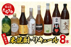多良木の米焼酎・リキュール 8本 セット 計6.12L 【焼酎 梅酒 しょうちゅう 梅 お酒 酒 球磨拳減圧 銀しろ 白岳 文蔵 古代梅酒 うめぽん ゆずもん 梅酒文蔵 リキュール セット 飲み比べ 本格 本格焼酎 米 米焼酎 】 015-0367