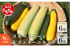 【数量限定】多良木町産 スイートコーン＆ズッキーニ  各6本 合計12本 【5月上旬から順次配送】旬の味覚 夏 野菜 産地直送 コーン とうもろこし 熊本県 089-0689
