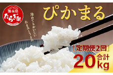 【R6年産米 定期便2回】多良木町産 『ぴかまる』 10kg(5kg×2)×2回 【計 20kg 】 定期便 定期配送 精米 お米 米 艶 粘り 甘み うま味 もちもち 熊本のお米 20キロ 熊本県 多良木町  044-0592