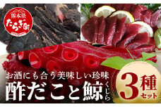【通常発送】酢だこ 鯨南蛮漬け 塩鯨セット 計 1.5kg ＜酢だこ500g 鯨南蛮漬け500g 塩鯨500g＞ 冷凍 池田屋 多良木 鯨 くじら 003-0200
