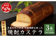 奥球磨銘菓 球磨焼酎カステラ 3本 お菓子 かすてら 米焼酎 お酒 和菓子 洋菓子 那須宝来堂 009-0493