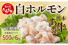 【定期便6回】熊本あか牛 白ホルモン 計3Kg (250g×2)×6回 冷凍真空パック【 熊本 熊本県産 あか牛 冷凍 真空 もつ鍋 ホルモン 焼き肉 】 041-0140