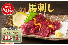 【定期便6回】赤身 馬刺し ブロック 計1.2Kg (100g×2)×6回 冷凍真空パック【 熊本県 多良木町 たらぎ 馬肉 馬刺し 冷凍 真空 熊本肥育 】 041-0142
