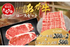 くまもとあか牛ロースセット 《 ステーキ400g(200g×2枚)・しゃぶしゃぶ用500g》計900g  熊本県 ブランド牛 肉 ヘルシー 赤身 牛肉 105-0513