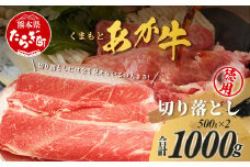 くまもとあか牛切り落とし徳用 500g×2パック 計1kg 熊本県 ブランド牛 肉 ヘルシー 赤身 牛肉 大容量 熊本県 ブランド あかうし 牛肉 用途多彩 きりおとし 105-0516
