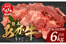 【 定期便 6回 】 熊本 あか牛 スジ肉 1㎏ × 6回 【 合計 6kg 】 牛スジ 【 熊本 熊本県産 あか牛 牛肉 ブランド 肉 お肉 ヘルシー すじ 牛スジ 牛筋 煮込み カレー 冷凍 国産 】 041-0155