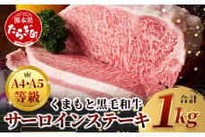 【 A4～ A5 等級 】くまもと黒毛和牛サーロインステーキセット 1kg（ 250ｇ×4枚 ） ブランド 牛肉 肉 サーロイン ステーキ 250ｇ×4枚 記念日 4人分 ご馳走 ご褒美 和牛 国産 熊本県 上級 上質 106-0503