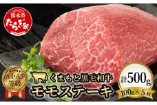 【A4～ A5等級】くまもと黒毛和牛モモステーキ 約500g ( 100ｇ×5P ) ≪ ブランド 牛肉 肉 赤身 モモ ステーキ 500g 大容量 小分け ご馳走 和牛 国産 熊本県 上級 上質 ≫106-0508