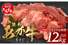 【 定期便 12回 】 熊本 あか牛 スジ肉 1㎏ × 12回 【 合計 12kg 】 牛スジ 【 熊本 熊本県産 あか牛 牛肉 ブランド 肉 お肉 ヘルシー すじ 牛スジ 牛筋 煮込み カレー 冷凍 国産 】 041-0167