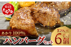 【 年内お届け 】あか牛 100％ハンバーグ セット 120g×6個 ※12/18-28発送※ 【 ハンバーグ あか牛 牛肉 肉 熊本産 国産牛 和牛 旨味 うま味 ぎっしり 熊本県 多良木町 牛肉 】046-0638-R612