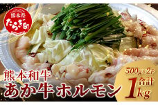 【通常発送】熊本県産 あか牛 ミックス ホルモン 1kg（500g×2パック） もつ鍋 焼肉 ホルモン 焼き BBQ 熊本県 あか牛 牛肉 046-0644
