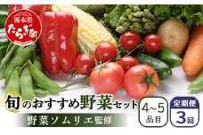 【定期便 3回】野菜ソムリエ 監修 旬の おすすめ 野菜 セット ４〜6品 (1〜2名様向け) 3回配送 数量限定 新鮮 野菜 セット 詰め合わせ 詰合せ 定期便 産地 直送 国産 季節の野菜 ひとり 暮らし 一人 夫婦 ふたり  024-0802