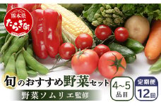 【定期便 12回】野菜ソムリエ 監修 旬の おすすめ 野菜 セット 4〜6品 (1〜2名様向け) 12回配送 数量限定 新鮮 野菜 セット 詰め合わせ 詰合せ 定期便 1年 産地 直送 国産 旬 野菜 ひとりぐらし 一人 暮らし 夫婦 二人  024-0804
